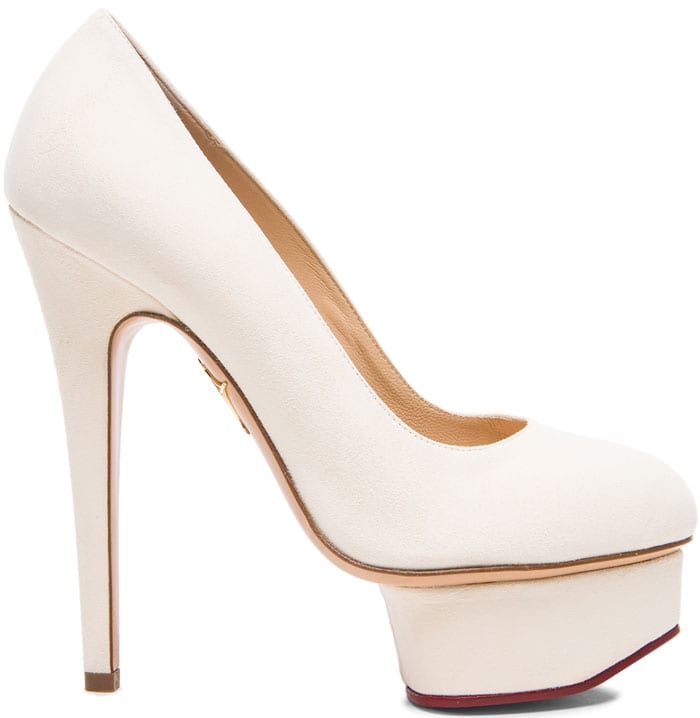 Charlotte Olympia “Hot Dolly” Suede Pumps