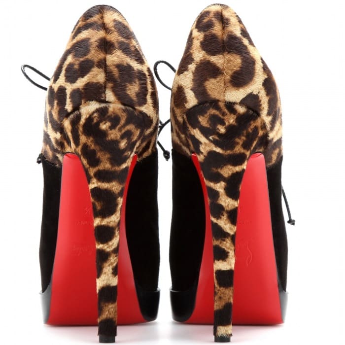 Christian Louboutin Animal Miss Poppins 140 Suede and Calf Hair Pump