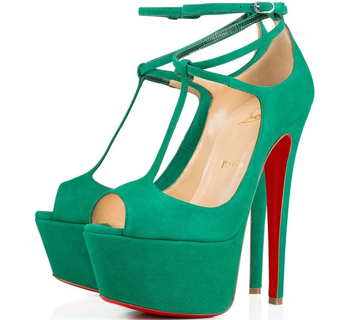Christian Louboutin "Talitha" Pumps in Mint Green Suede