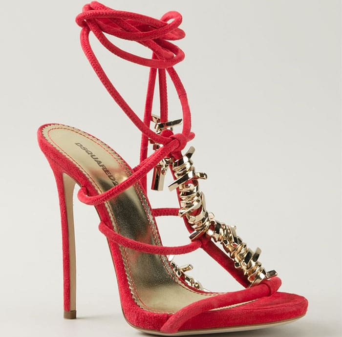 DSquared2 "Babe Wire" Sandals in Red