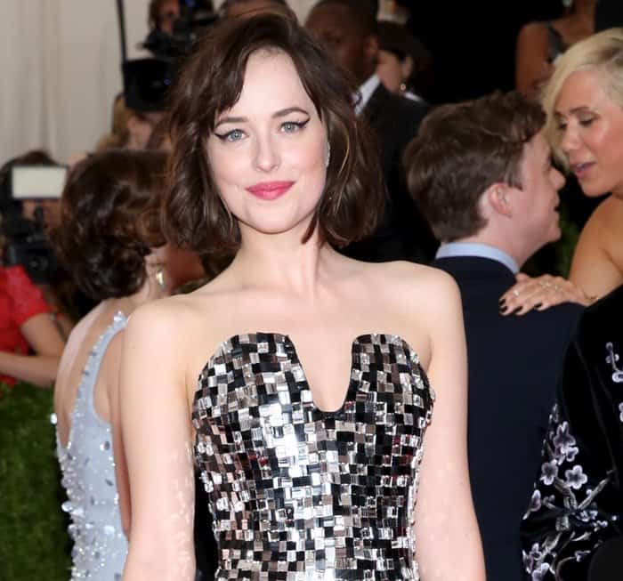 Dakota Johnson's dress was made from hundreds or even thousands of glittering mirrored pieces, proving that going short doesn't have to be casual
