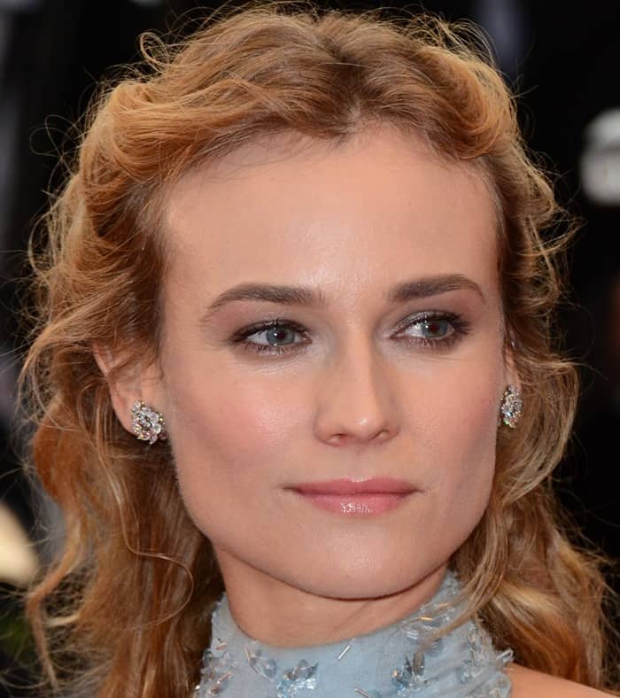 Diane Kruger looked stunning on the red carpet in her flowing Prada dress