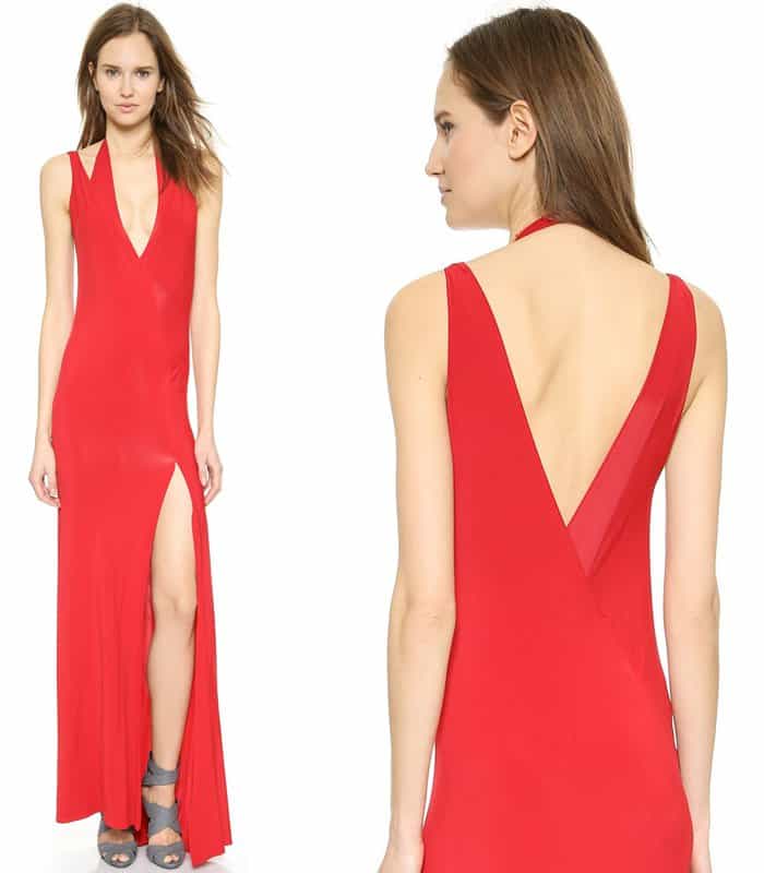 Donna Karan New York Plunge V Halter Gown