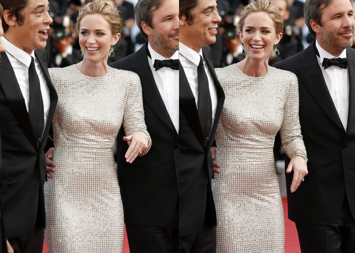 Emily Blunt having fun on the red carpet at the Sicario premiere in Cannes