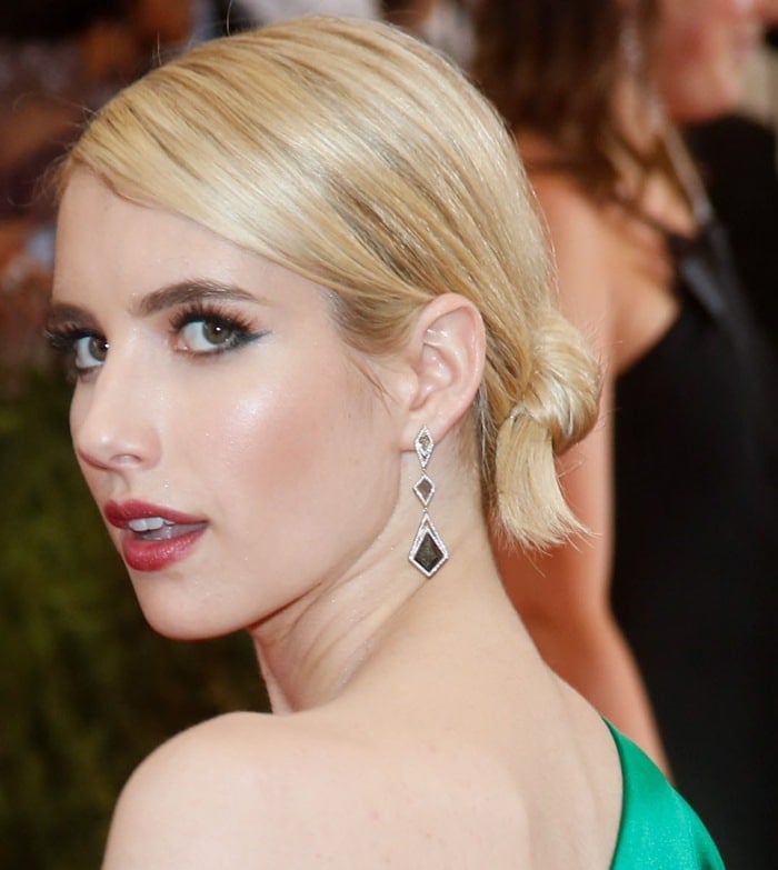 Emma Roberts' Monique Péan earrings at the 2015 Met Gala