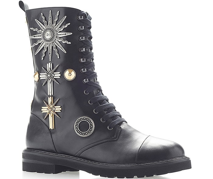 Fausto Puglisi Embellished Cross Lace-Up Boots