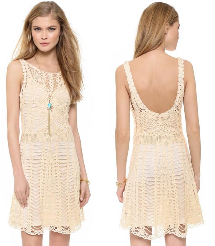 Free People Crochet Mini Dress