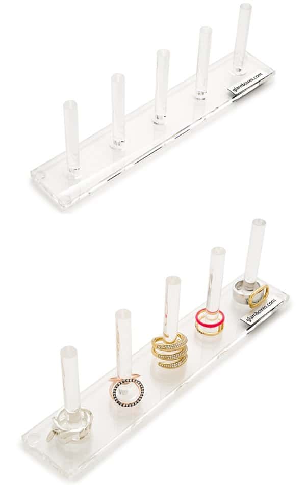 GLAMboxes GLAMring Holder in Clear Acrylic