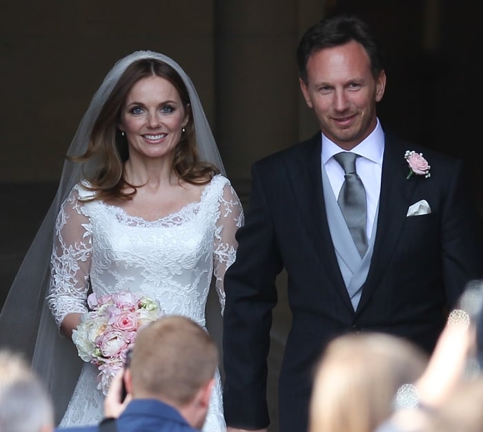 Geri Halliwell with husband Chris Horner at St. Mary's Church in the Woburn Abbey Estate
