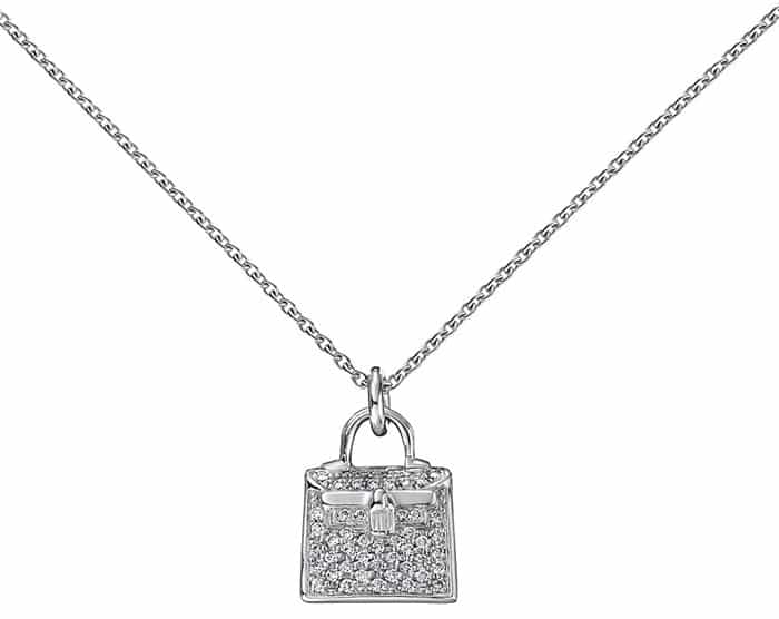 Hermes "Kelly" Pendant in White Gold