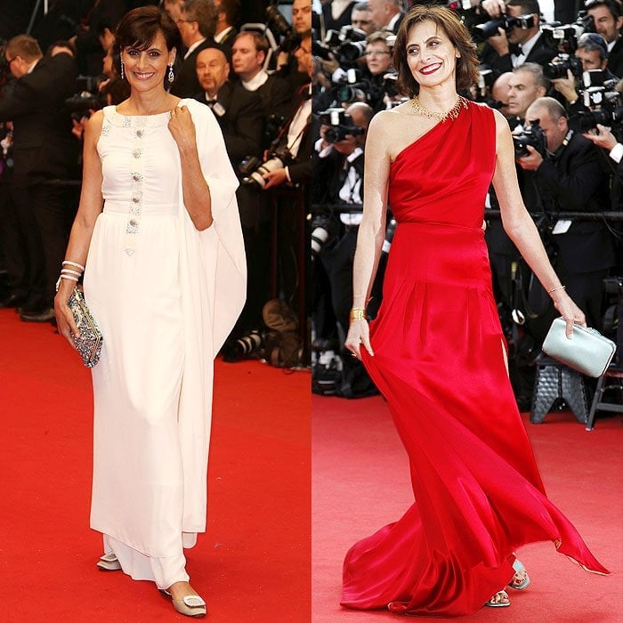 Inès de La Fressange at "The Great Gatsby" premiere at 66th Cannes Fim Festival in Cannes, France, on May 15, 2013; At the "How to Train Your Dragon 2" premiere at the 67th Annual Cannes Film Festival in Cannes, France, on May 16, 2014