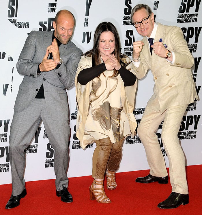 Jason Statham, Melissa McCarthy, and Paul Feig at the photocall for "Spy"