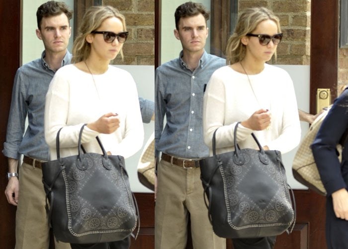 Jennifer Lawrence toted a printed Coach bag