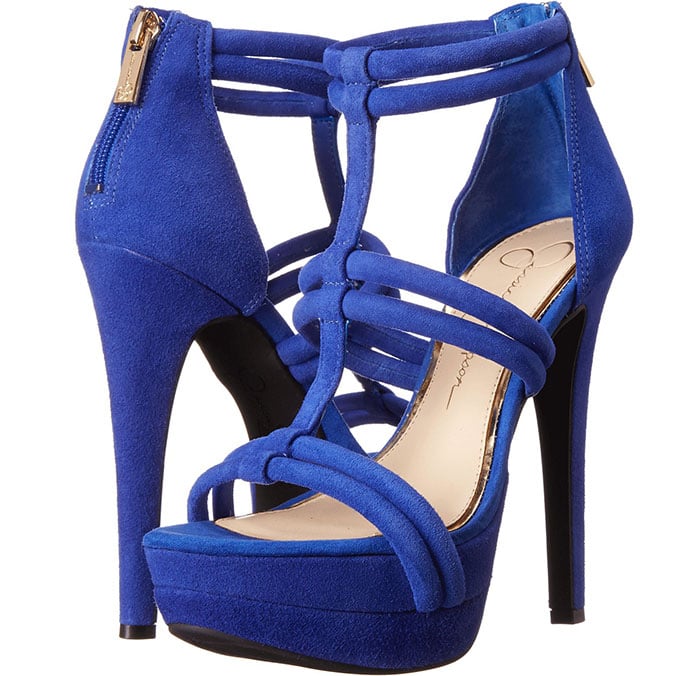 Jessica Simpson Solena Sandals in Cobalt Blue Suede