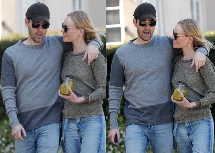 Actress Kate Bosworth taking a romantic stroll through West Hollywood with husband Michael Polish