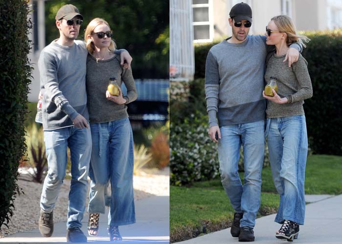 Actress Kate Bosworth taking a romantic stroll through West Hollywood with husband Michael Polish