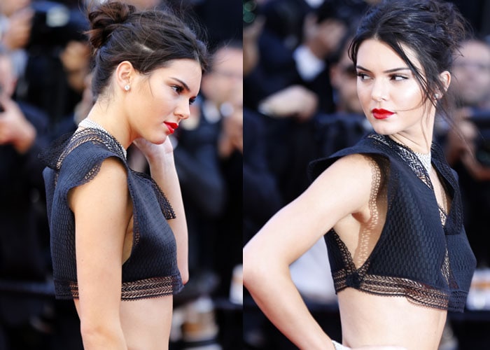 Kendall Jenner at the premiere of Youth at the 68th Annual Cannes Film Festival