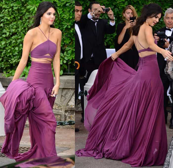 Kendall Jenner looked ethereal and graceful in the floaty, voluminous skirt of her purple gown, which she expertly swished and swirled to create all kinds of eye-catching shapes