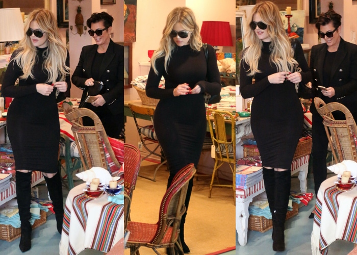 Khloé Kardashian shopping for furniture with her mom