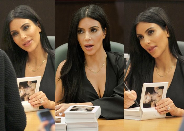 Kim Kardashian West attends a book signing for Selfish, featuring her selfie photography, at Barnes & Noble, The Grove on May 7, 2015