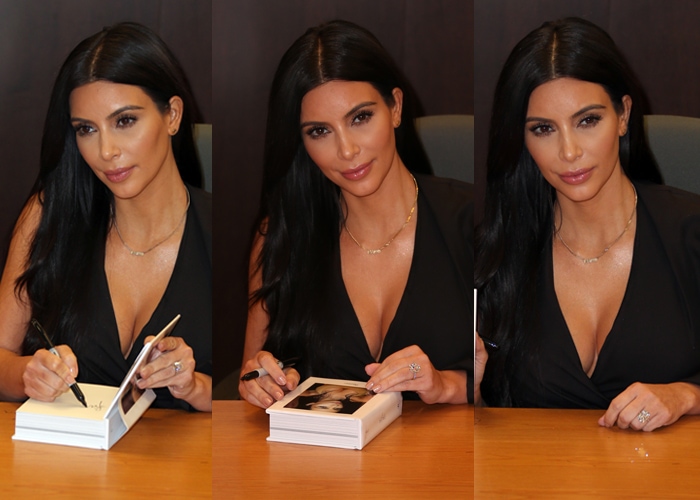 Kim Kardashian West attends a book signing for Selfish, featuring her selfie photography, at Barnes & Noble, The Grove on May 7, 2015