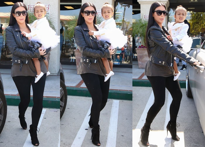 Kim Kardashian takes her daughter to a ballet class in Tarzana