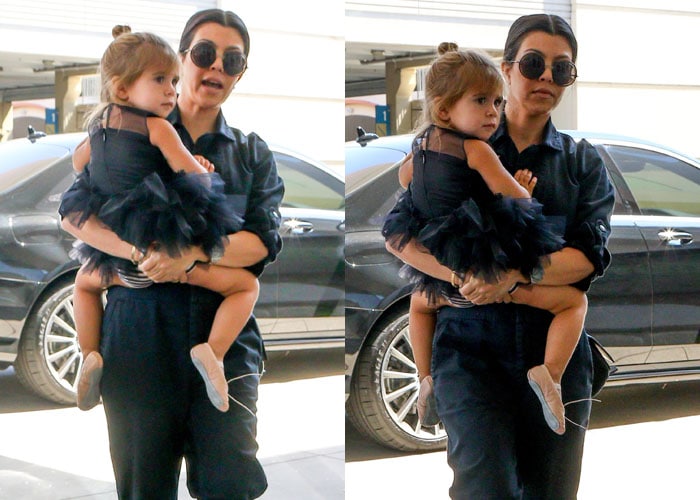 Kourtney Kardashian rocked round sunglasses