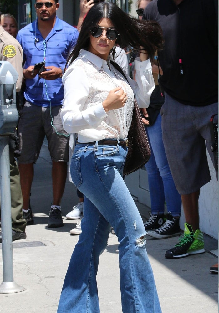 Kourtney Kardashian rocked Majorelle flare jeans by McGuire Denim