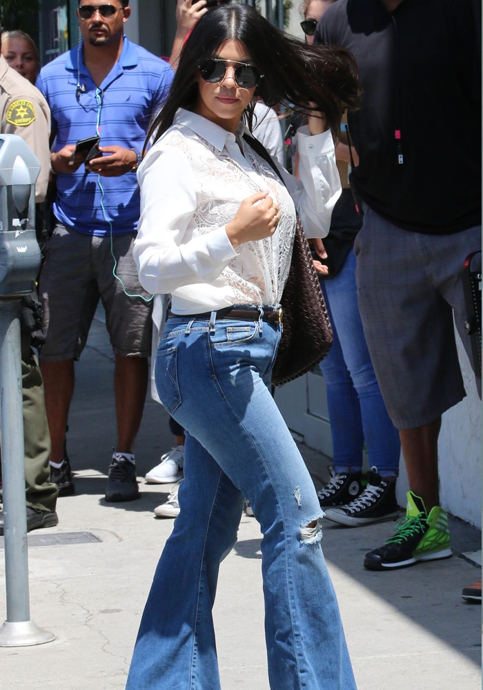 Kourtney Kardashian rocked Majorelle flare jeans by McGuire Denim