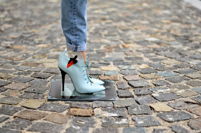 Lavinia's pointed-toe lace-up booties