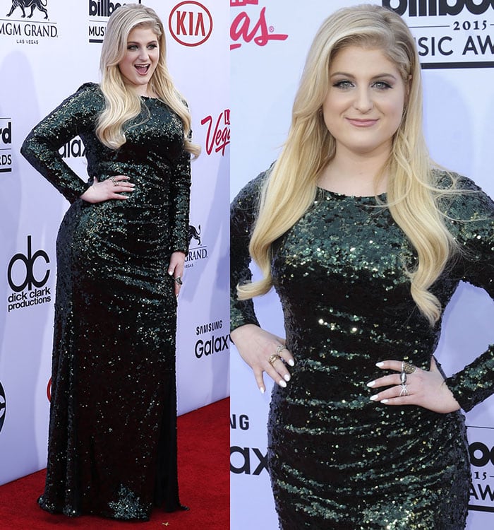 Meghan Trainor looked amazing in her forest green dress