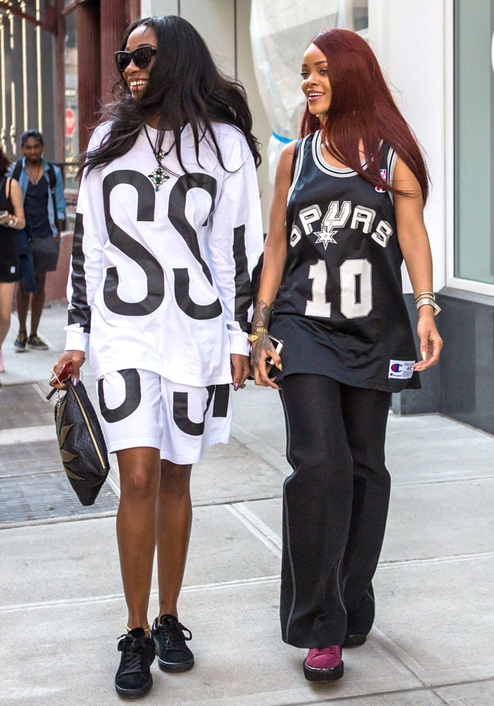 BFFs Melissa Forde and Rihanna out shopping in the SoHo neighborhood