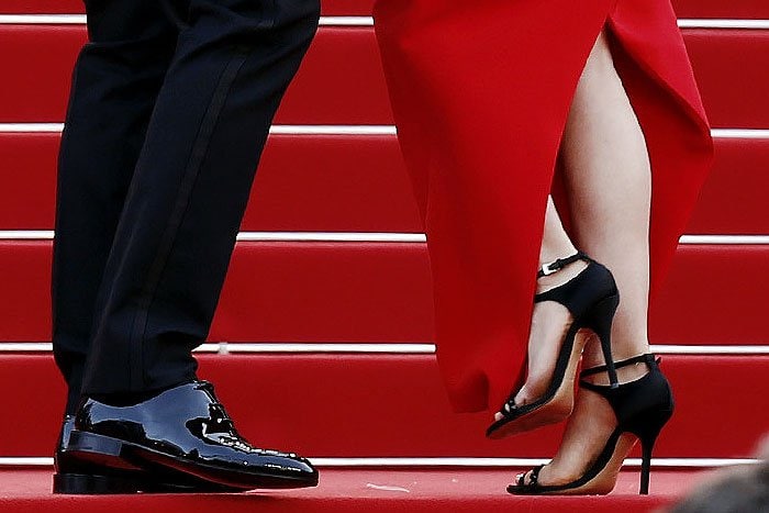 Closeup of Benjamin Millepied and Natalie Portman's shoes