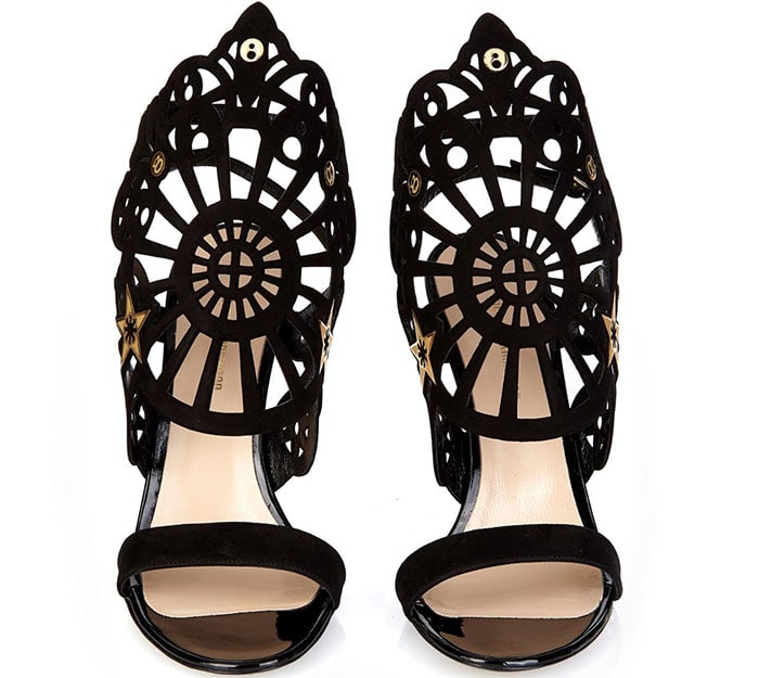 Nicholas Kirkwood Laser-Cut Suede Stiletto Sandals