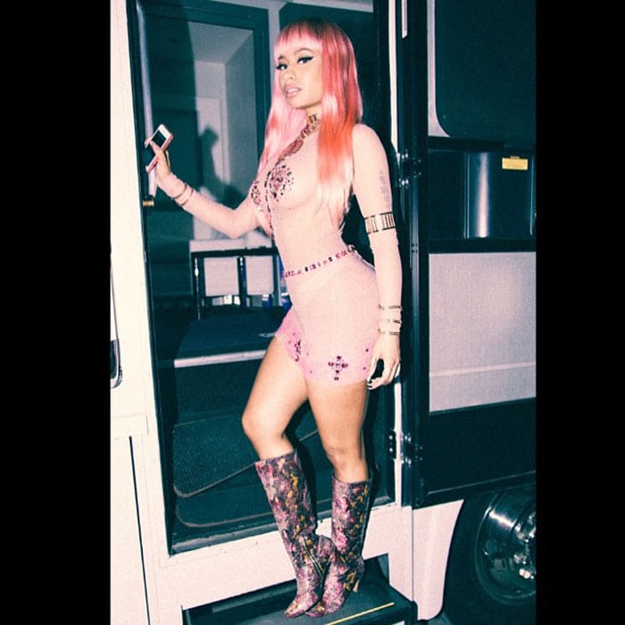 Nicki Minaj in a sheer dress for The Night Is Still Young music video - posted on Instagram on May 13, 2015