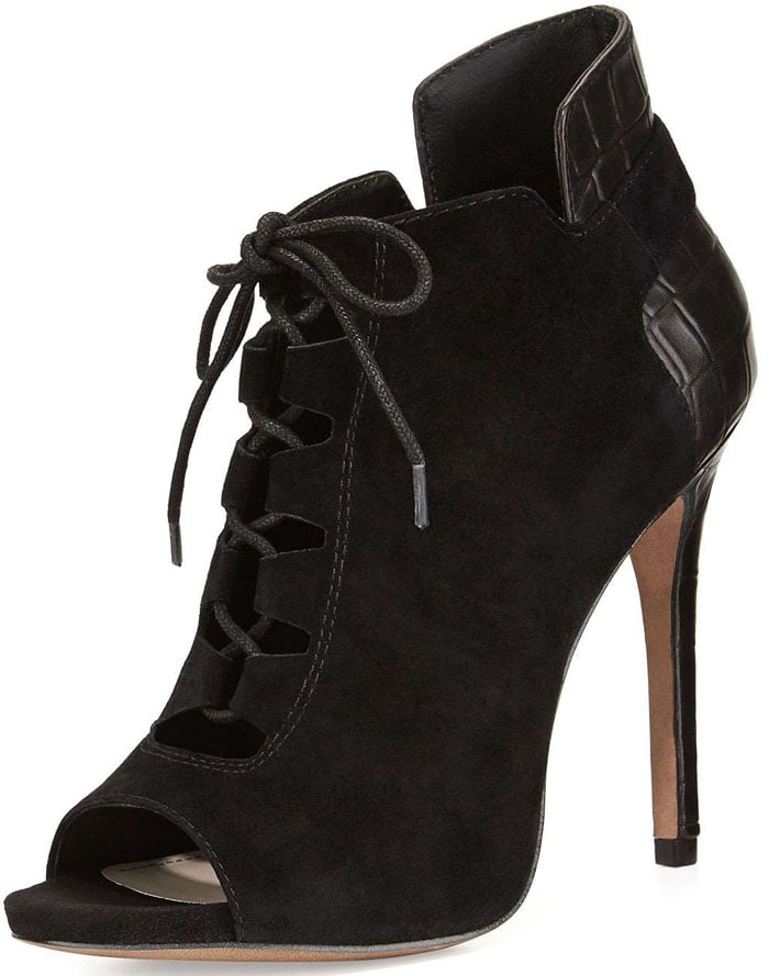 Black Pour La Victoire Vione Bicolor Lace-Up Booties