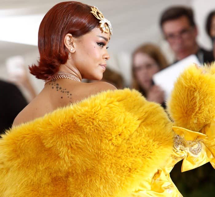 Rihanna at the 2015 Met Gala held at the Metropolitan Museum of Art in New York City on May 4, 2015
