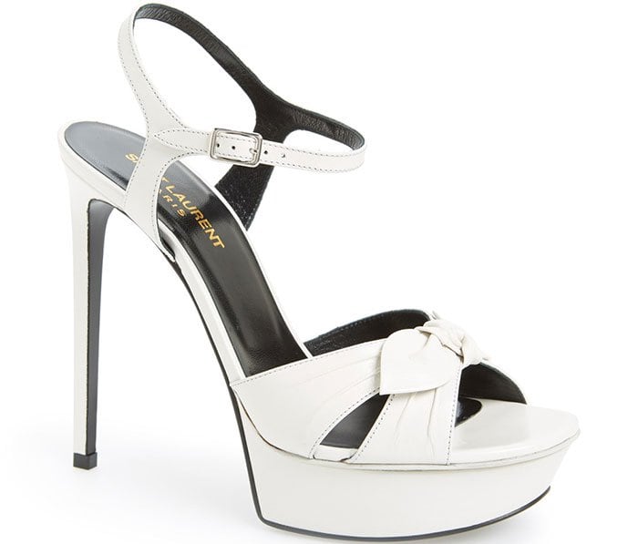 White Saint Laurent "Bianca" Sandals
