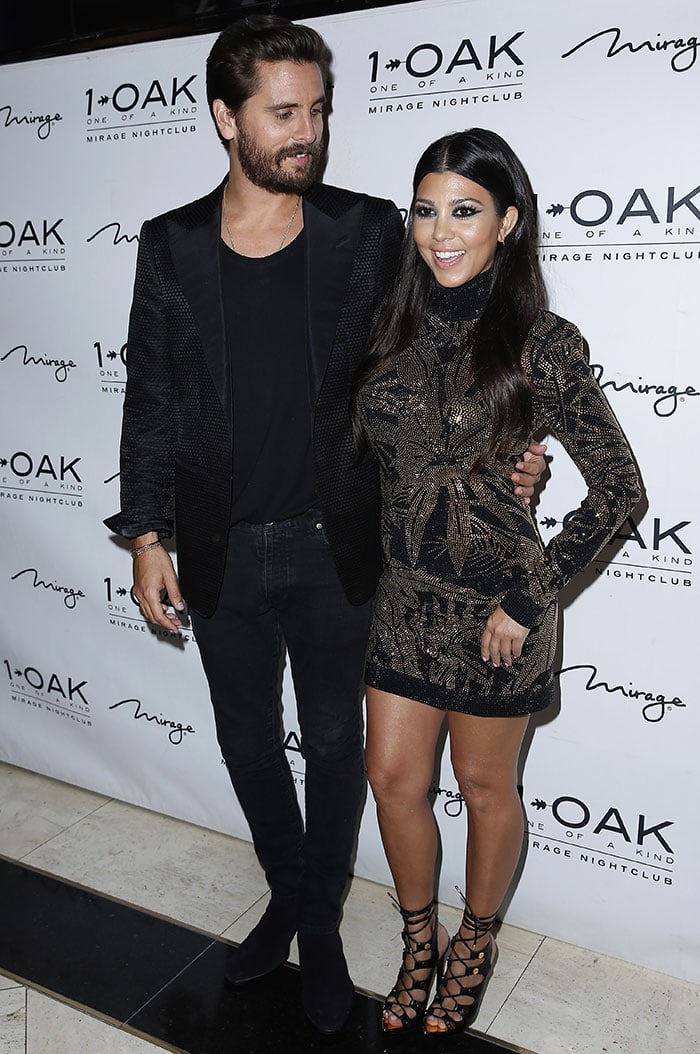 Scott Disick celebrating his 32nd birthday with Kourtney Kardashian at 1 OAK inside the Mirage Hotel and Casino in Las Vegas on May 23, 2015