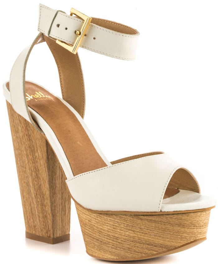 Shellys London Aaelle White Platform Sandals