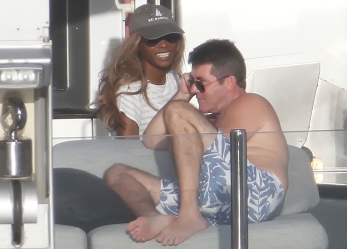 Simon Cowell relaxes on his yacht with Sinitta while on holiday in St Barts