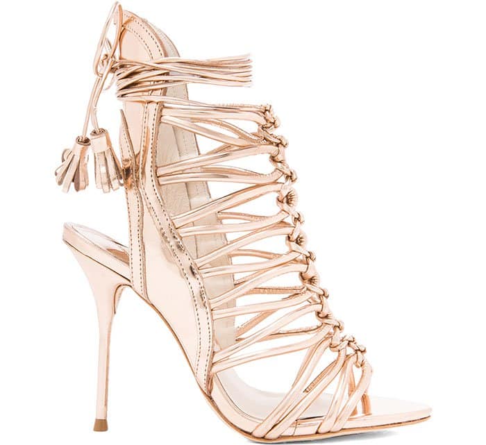 Sophia Webster "Lacey" Sandals in Rose Gold