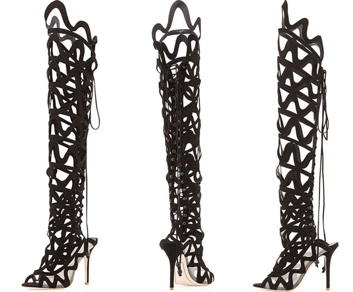 Sophia Webster "Mila" Cutout Over-the-Knee Boots