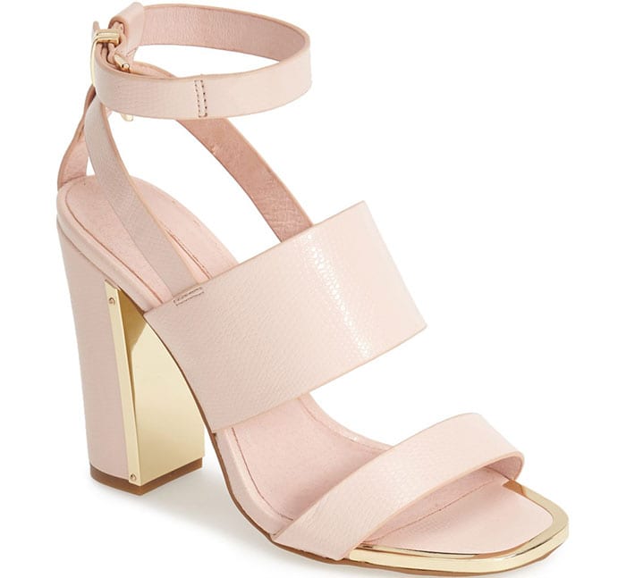 Topshop Riot Lizard Embossed Ankle Strap Sandals