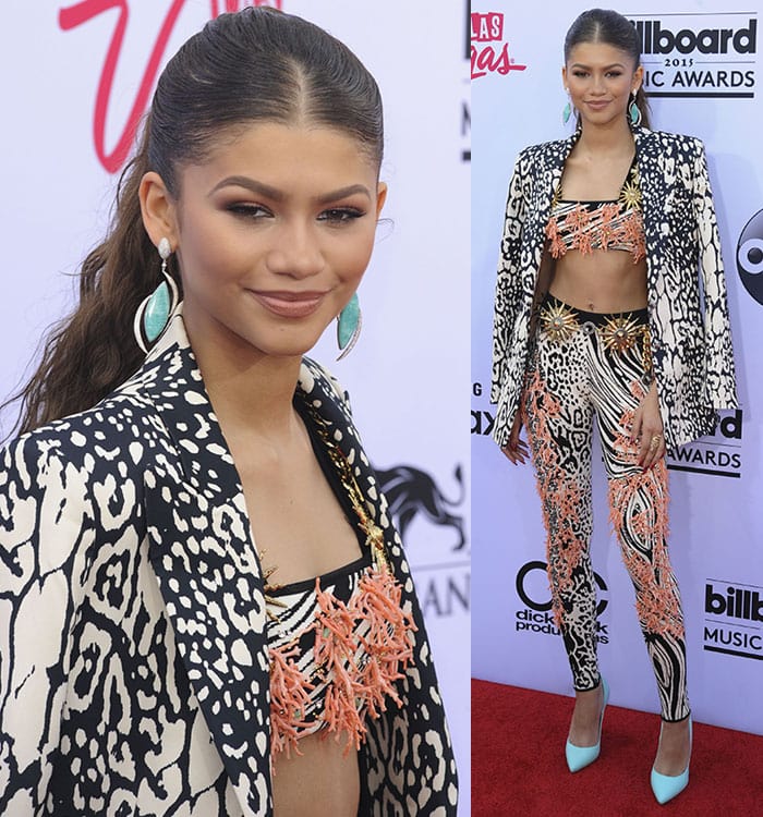 Zendaya with natural-looking bronzy makeup at the 2015 Billboard Music Awards