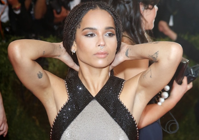 Zoë Isabella Kravitz in a sheer Alexander Wang dress