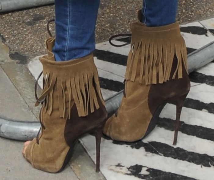 Alesha Dixon in fringe Giuseppe Zanotti boots