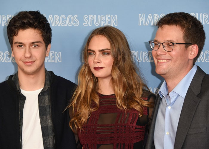 John Green, Cara Delevingne and Nat Wolff attend a photocall for the film 'Paper Towns'