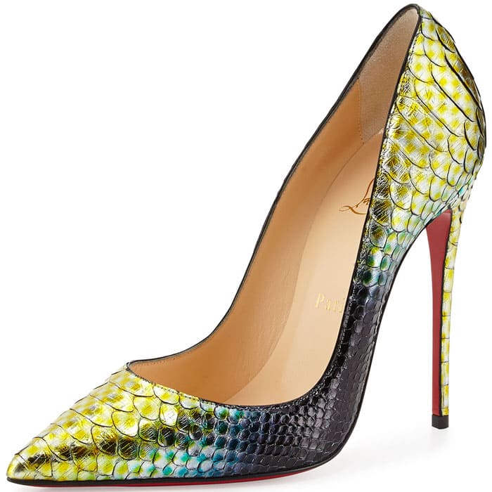 Christian Louboutin "So Kate" Python Pumps in Mimosa