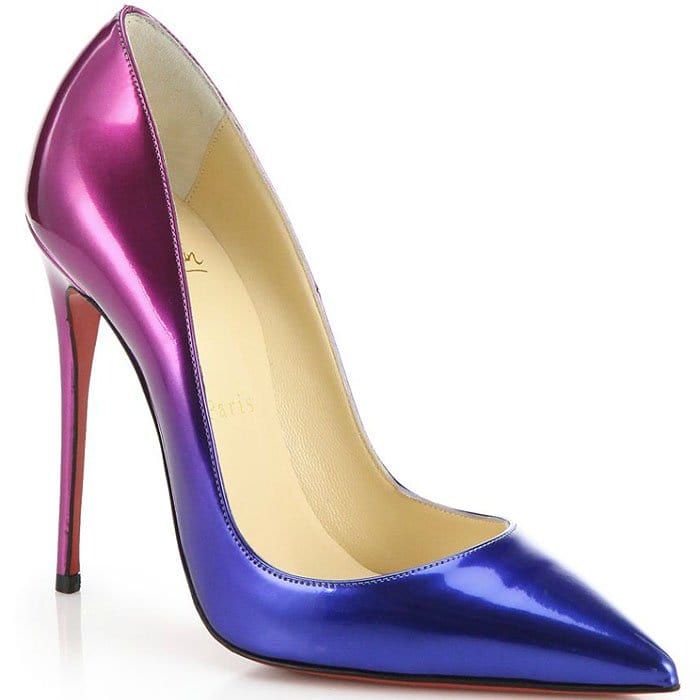 Christian Louboutin "So Kate" Ombre Patent Pumps in Black/Nude